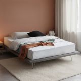 Letto matrimoniale grigio 180x215cm sfoderabile - Pietersite
