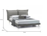 Letto matrimoniale grigio 180x220cm imbottito - Anatoly