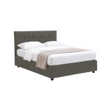 Letto Matrimoniale Grigio Antracite Sfoderabile Contenitore, Dimensione Materasso 160x190 cm Made in Italy - Colere