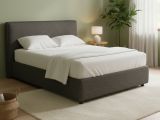 Letto Matrimoniale Grigio Antracite Sfoderabile Contenitore, Dimensione Materasso 160x190 cm Made in Italy - Fasanella