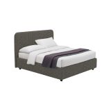 Letto Matrimoniale Grigio Antracite Sfoderabile Contenitore, Dimensione Materasso 160x190 cm Made in Italy - Issime