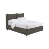 Letto Matrimoniale Grigio Antracite Sfoderabile Contenitore, Dimensione Materasso 160x190 cm Made in Italy - Riesi