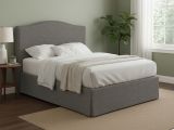 Letto Matrimoniale Grigio Antracite Sfoderabile Contenitore, Dimensione Materasso 160x190 cm Made in Italy - Turania