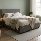 Letto Matrimoniale Grigio Antracite Sfoderabile Contenitore, Dimensione Materasso 160x200 cm Made in Italy - Frinco