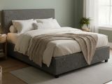 Letto Matrimoniale Grigio Antracite Sfoderabile Contenitore, Dimensione Materasso 160x200 cm Made in Italy - Frinco