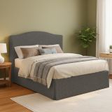 Letto Matrimoniale Grigio Antracite Sfoderabile Contenitore, Dimensione Materasso 160x200 cm Made in Italy - Orgiano