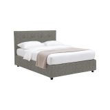 Letto Matrimoniale Grigio Cenere Sfoderabile Contenitore, Dimensione Materasso 160x190 cm - Colere
