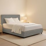 Letto Matrimoniale Grigio Cenere Sfoderabile Contenitore, Dimensione Materasso 160x190 cm - Fasanella
