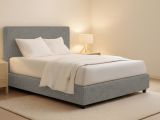 Letto Matrimoniale Grigio Cenere Sfoderabile Contenitore, Dimensione Materasso 160x190 cm - Fasanella