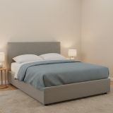 Letto Matrimoniale Grigio Cenere Sfoderabile Contenitore, Dimensione Materasso 160x190 cm - Lioni