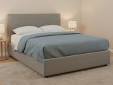 Letto Matrimoniale Grigio Cenere Sfoderabile Contenitore, Dimensione Materasso 160x190 cm - Lioni