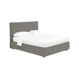Letto Matrimoniale Grigio Cenere Sfoderabile Contenitore, Dimensione Materasso 160x190 cm - Soliera