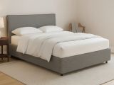 Letto Matrimoniale Grigio Cenere Sfoderabile Contenitore, Dimensione Materasso 160x190 cm - Soliera