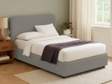 Letto Matrimoniale Grigio Cenere Sfoderabile Contenitore, Dimensione Materasso 160x200 cm - Argentina