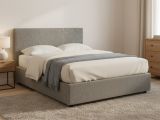Letto Matrimoniale Grigio Cenere Sfoderabile Contenitore, Dimensione Materasso 160x200 cm - Frinco