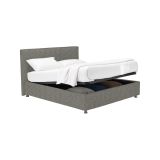 Letto Matrimoniale Grigio Cenere Sfoderabile Contenitore, Dimensione Materasso 160x200 cm - Lenta