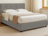 Letto Matrimoniale Grigio Cenere Sfoderabile Contenitore, Dimensione Materasso 160x200 cm - Melilli