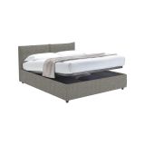 Letto Matrimoniale Grigio Cenere Sfoderabile Contenitore, Dimensione Materasso 160x200 cm - Rozzone