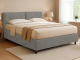 Letto Matrimoniale Grigio Cenere Sfoderabile Contenitore, Dimensione Materasso 160x200 cm - Rozzone