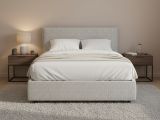 Letto Matrimoniale Grigio Chiaro Sfoderabile Contenitore, Dimensione Materasso 160x190 cm - Fasanella