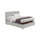 Letto Matrimoniale Grigio Chiaro Sfoderabile Contenitore, Dimensione Materasso 160x190 cm - Issime