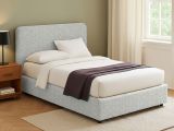 Letto Matrimoniale Grigio Chiaro Sfoderabile Contenitore, Dimensione Materasso 160x190 cm - Issime
