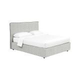 Letto Matrimoniale Grigio Chiaro Sfoderabile Contenitore, Dimensione Materasso 160x190 cm - Soliera