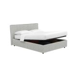 Letto Matrimoniale Grigio Chiaro Sfoderabile Contenitore, Dimensione Materasso 160x190 cm - Soliera