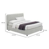 Letto Matrimoniale Grigio Chiaro Sfoderabile Contenitore, Dimensione Materasso 160x200 cm - Argentina