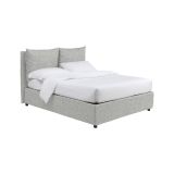 Letto Matrimoniale Grigio Chiaro Sfoderabile Contenitore, Dimensione Materasso 160x200 cm - Davoli
