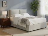 Letto Matrimoniale Grigio Chiaro Sfoderabile Contenitore, Dimensione Materasso 160x200 cm - Davoli