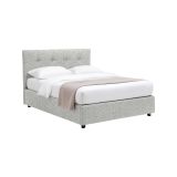 Letto Matrimoniale Grigio Chiaro Sfoderabile Contenitore, Dimensione Materasso 160x200 cm - Melilli