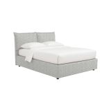 Letto Matrimoniale Grigio Chiaro Sfoderabile Contenitore, Dimensione Materasso 160x200 cm - Orino