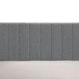Letto Matrimoniale Grigio Dimensione Materasso 160x200 cm Testiera e Giroletto Imbottiti, Imbottito - Exmouth