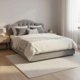 Letto Matrimoniale Grigio Materasso Incluso Sfoderabile, Contenitore Made in Italy - Alfer