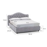 Letto Matrimoniale Grigio Materasso Incluso Sfoderabile, Contenitore Made in Italy - Allik