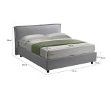 Letto Matrimoniale Grigio Materasso Incluso Sfoderabile, Contenitore Made in Italy - Brunate