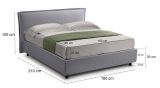 Letto Matrimoniale Grigio Materasso Incluso Sfoderabile, Contenitore Made in Italy - Bruzolo