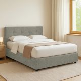 Letto Matrimoniale Grigio Sabbia Sfoderabile Contenitore, Dimensione Materasso 160x190 cm Made in Italy - Colere