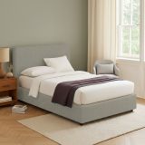 Letto Matrimoniale Grigio Sabbia Sfoderabile Contenitore, Dimensione Materasso 160x190 cm Made in Italy - Issime