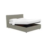 Letto Matrimoniale Grigio Sabbia Sfoderabile Contenitore, Dimensione Materasso 160x190 cm Made in Italy - Soliera