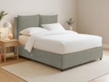Letto Matrimoniale Grigio Sabbia Sfoderabile Contenitore, Dimensione Materasso 160x200 cm Made in Italy - Davoli