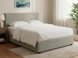 Letto Matrimoniale Grigio Sabbia Sfoderabile Contenitore, Dimensione Materasso 160x200 cm Made in Italy - Frinco
