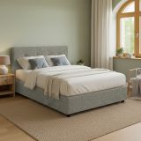 Letto Matrimoniale Grigio Sabbia Sfoderabile Contenitore, Dimensione Materasso 160x200 cm Made in Italy - Melilli