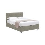 Letto Matrimoniale Grigio Sabbia Sfoderabile Contenitore, Dimensione Materasso 160x200 cm Made in Italy - Melilli