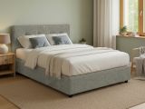 Letto Matrimoniale Grigio Sabbia Sfoderabile Contenitore, Dimensione Materasso 160x200 cm Made in Italy - Melilli