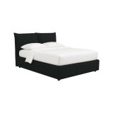 Letto Matrimoniale Grigio Scuro Sfoderabile Contenitore, Dimensione Materasso 160x190 cm - Calcio