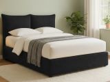 Letto Matrimoniale Grigio Scuro Sfoderabile Contenitore, Dimensione Materasso 160x190 cm - Calcio