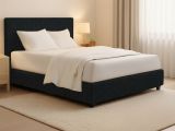 Letto Matrimoniale Grigio Scuro Sfoderabile Contenitore, Dimensione Materasso 160x190 cm - Fasanella