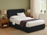 Letto Matrimoniale Grigio Scuro Sfoderabile Contenitore, Dimensione Materasso 160x190 cm - Issime